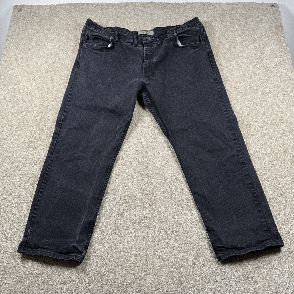 Wrangler Men's Jeans 42x27 (tag 44x28) Black Denim Regular Fit